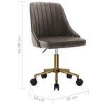 Vidaxl chaises pivotantes à manger lot de 2 gris foncé velours