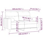 vidaXL Canapé 2 places avec oreillers gris clair 140 cm tissu