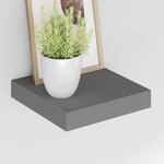 vidaXL Étagère murale flottante 4 Pièces Gris brillant 23x23 5x3 8 cm MDF