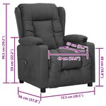 vidaXL Fauteuil Gris foncé Tissu