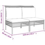 vidaXL Salon de jardin 7 Pièces avec coussins Gris Résine tressée