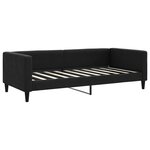 vidaXL Lit de jour avec gigogne et matelas noir 90x190 cm tissu