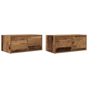 vidaXL Meubles TV 2 Pièces vieux bois 60x31x25 5 cm bois d'ingénierie