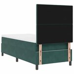 vidaXL Lit à ressorts avec matelas Vert foncé 90 x 190 cm tissu