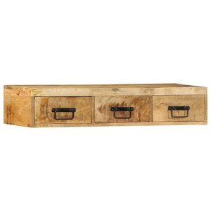 VidaXL Meuble TV mural 100x30x19 cm bois massif de manguier brut