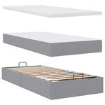 vidaXL Cadre de lit ottoman et matelas gris clair 90x190 cm tissu