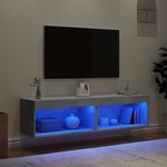 vidaXL Meubles TV avec lumières LED 2 Pièces gris béton 60x30x30 cm