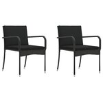 vidaXL Ensemble de jardin Noir polyrotin