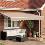 vidaXL Auvent rétractable électrique Beige et blanc 3 5 x 2 m
