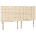 vidaXL Sommier à lattes de lit et matelas et LED Crème 180x200cm Tissu