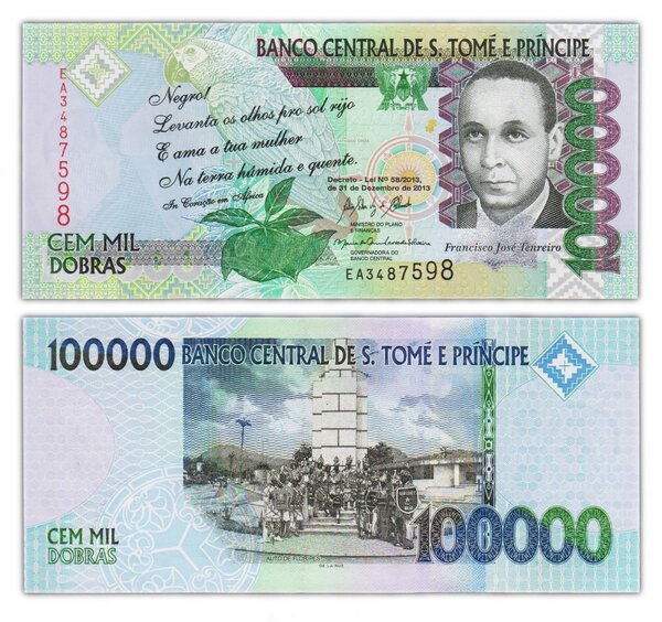 Billet de Collection 100000 Dobras 2013 Sao Tomé et Principe - Neuf - P69c