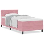 vidaXL Lit à ressort avec matelas Rose 90x200 cm Velours