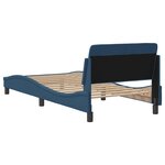 vidaXL Cadre de lit avec tête de lit Dover bleu 90x200 cm tissu