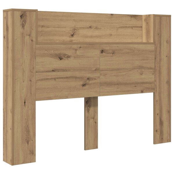 vidaXL Cabinet de Tête de Lit avec LED avec étagère Chêne Artisanal