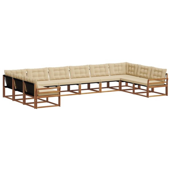 vidaXL Ensemble de canapés d'extérieur 10 Pièces Naturel et Beige