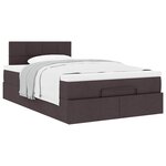 VidaXL Cadre de lit ottoman avec matelas marron foncé 120x190 cm tissu