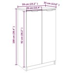vidaXL Meuble à chaussures Chêne fumé 59x35x100 cm Bois d'ingénierie