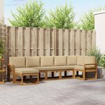 vidaXL Ensemble de canapés d'extérieur 7 Pièces Naturel et Beige