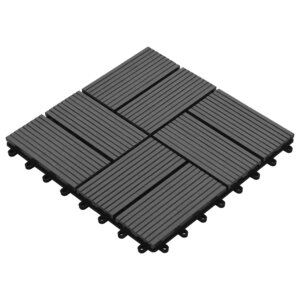 vidaXL Carreau de terrasse 11 pc Gris 30 x 30 cm WPC
