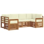 vidaXL Ensemble de canapés d'extérieur 6 pc Naturel et Crème
