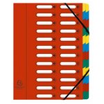 Trieur Harmonika® À Fenêtres Avec Élastiques Véritable Carte Lustrée 24 Compartiments - Rouge - X 4 - Exacompta