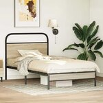 vidaXL Cadre de lit sans matelas 90x190cm chêne fumé bois d'ingénierie