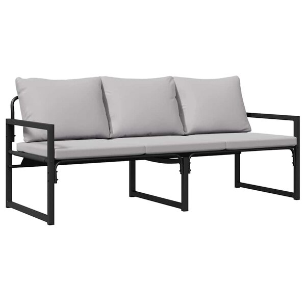 vidaXL Banc de jardin Noir 180 x 72.5 x 71 cm Acier