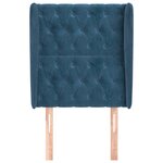 vidaXL Tête de lit avec oreilles Bleu foncé 83x23x118/128 cm Velours