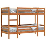 vidaXL Lit superposé sans matelas cire marron 80x200 cm pin massif