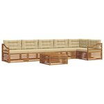 vidaXL Ensemble de canapés d'extérieur 7 Pièces Naturel et Beige