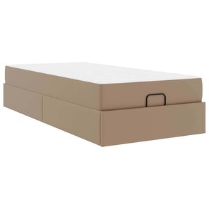 vidaXL Cadre de lit avec matelas Cappuccino 90 x 190 cm Faux cuir