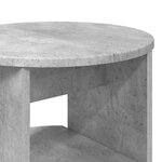 vidaXL Meuble d'appoint Gris Béton Ø40 x 50 cm Bois d’ingénierie