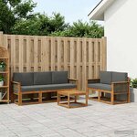 vidaXL Ensemble de canapés d'extérieur 6 Pièces Naturel et Anthracite
