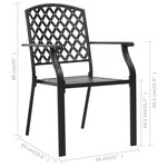 vidaXL Chaises empilables d'extérieur lot de 2 acier anthracite
