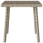 VidaXL Table basse de jardin rectangulaire gris clair résine tressée
