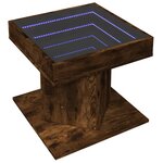 vidaXL Table basse avec LED chêne fumé 50x50x45 cm bois d'ingénierie