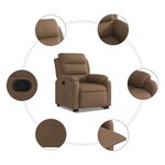 vidaXL Fauteuil inclinable Marron Tissu
