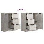 vidaXL Buffets 2 Pièces Gris béton 60x30x70 cm Bois d'ingénierie