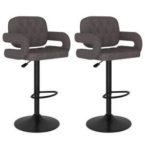 vidaXL Tabourets de bar lot de 2 taupe tissu