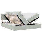 vidaXL Lit de rangement LED avec matelas Gris clair 200 x 200 cm