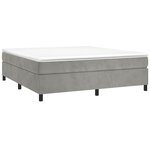 vidaXL Sommier à lattes de lit et matelas Gris clair 200x200cm Velours