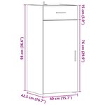 vidaXL Armoire de rangement avec tiroir Bois ancien 40 x 42 5 x 93 cm