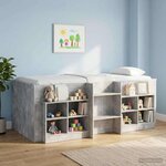 vidaXL Cadre de Lit Élevé pour Enfants 2 Pièces Gris béton 90 x 190 cm