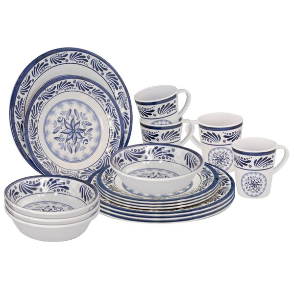 Bo-Camp Vaisselle 16 Pièces Old Dutch mélamine bleu