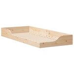 vidaXL Cadre de lit surélevé Marron 80 x 220 cm Bois massif en pin