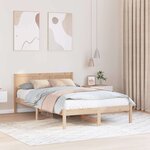 vidaXL Cadre de lit Marron 140 x 190 cm Bois de pin massif