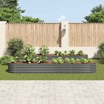 vidaXL Lit surélevé de jardin 400x80x44 cm Acier galvanisé Gris