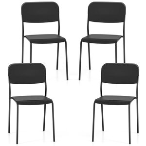 Lot de 4 chaises empilables pour salle à manger 48 5 x 44 5 x 81 cm confort optimal style moderne en PP noir 20_0011821