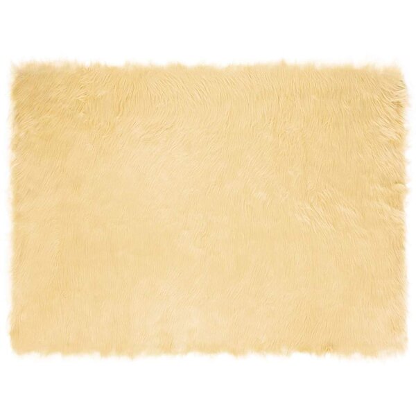vidaXL Tapis en Peau de Mouton Synthétique Crème 160 x 230 cm