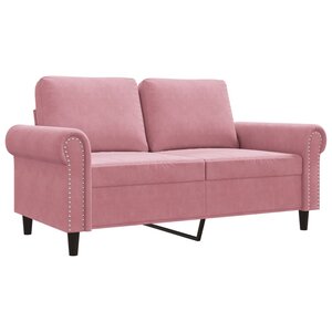 vidaXL Canapé à 2 places Rose 120 cm Velours
